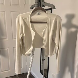 Aritzia Cream Button-Up Cardigan